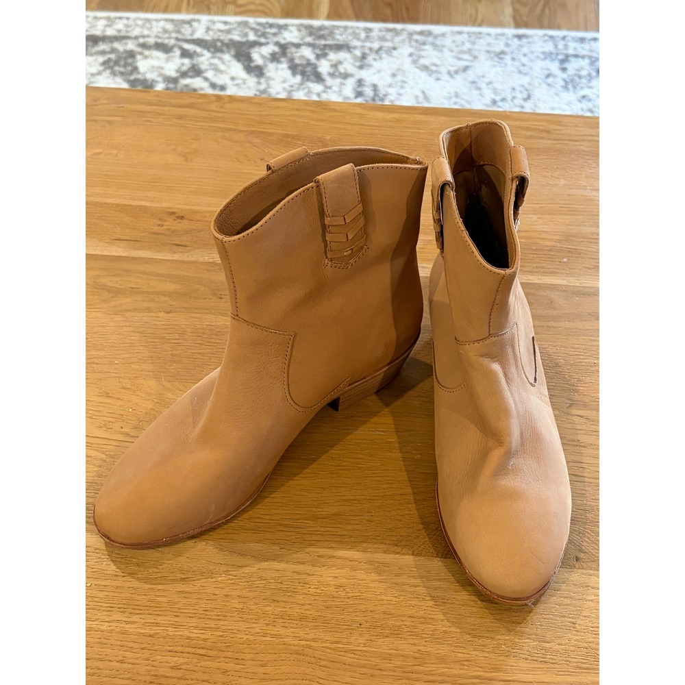 Jack Rogers Tan Leather Western Ankle Boots 7.5M